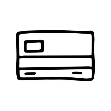 Credit card line vector doodle simple icon Stock Illustration
