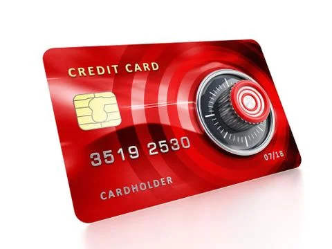 Credit card with lock Illustrazione stock
