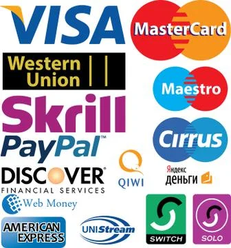 Credit card logos Stock Illustration