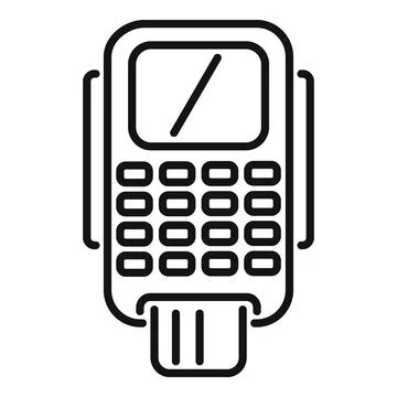 Credit card machine processing payment on white background Illustrazione stock