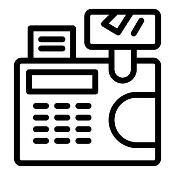 Credit card machine processing payment with receipt printing Stock Illustration