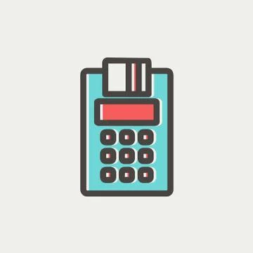 Credit Card Machine thin line icon Illustrazione stock