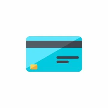 Credit card, No background, Vector, Flat icon Stock Illustration