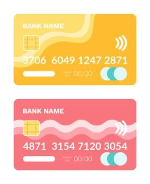 Credit Card with Number and Code Plastic Item Stock Illustration