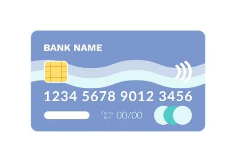 Credit Card with Number and Code Plastic Item Illustrazione stock