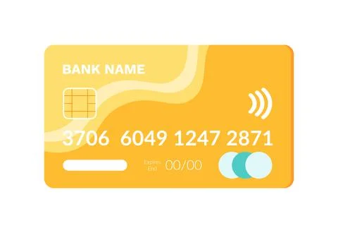 Credit Card with Number and Code Plastic Item Illustrazione stock