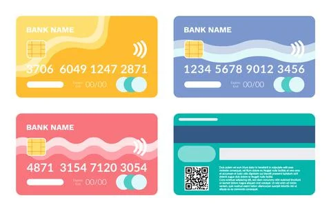 Credit Card with Number and Code Plastic Item Stock Illustration