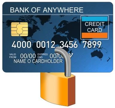 Credit card padlock Stock-Illustration