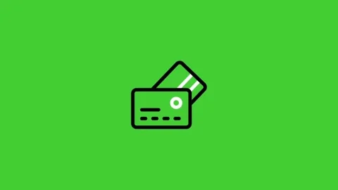 Credit card payment animated icon on green screen background Stock Footage 314731660