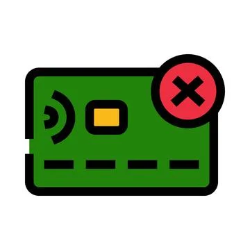 Credit card payment declining, error transaction, failed purchasing concept Stock Illustration