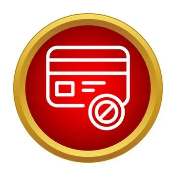 Credit card payment error blocking transaction icon Stock Illustration