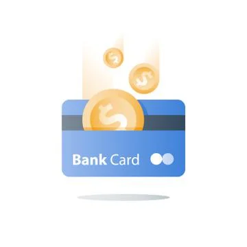 Credit card, payment method, bank services, easy loan, cash back program, sav Illustrazione stock
