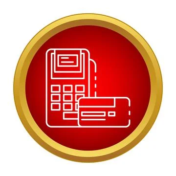 Credit card payment terminal processing transaction icon Stock Illustration