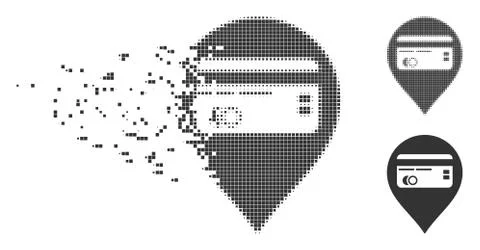 Credit Card Pointer Decomposed Pixel Icon Stock Illustration