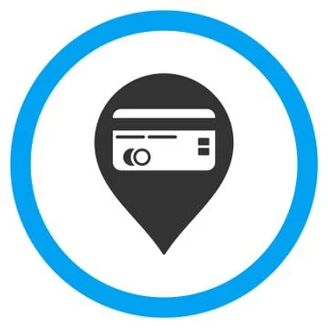 Credit Card Pointer Flat Rounded Vector Icon イラスト素材