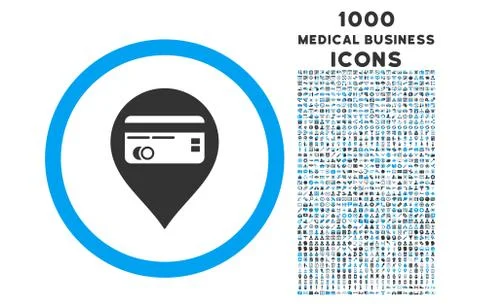 Credit Card Pointer Rounded Symbol With 1000 Icons Stock Illustration