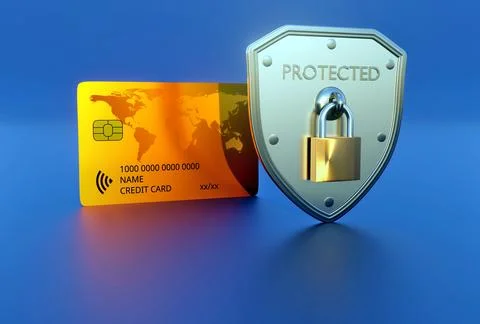 Credit card Protected Stock Illustration