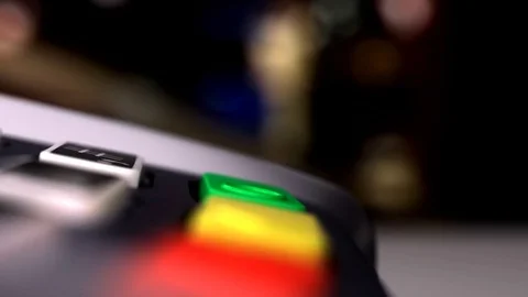 Credit Card Reader with card passed Stock Footage