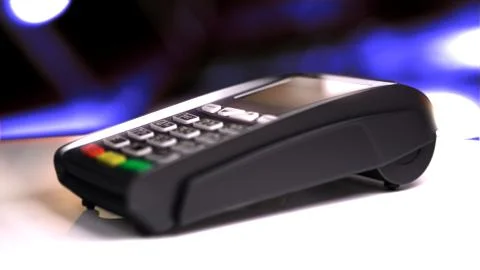 Credit Card Reader with card passed. 3d illustration Stock Illustration