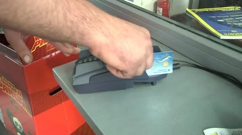 Credit Card reader, debit card reader. Stock Footage 8846274