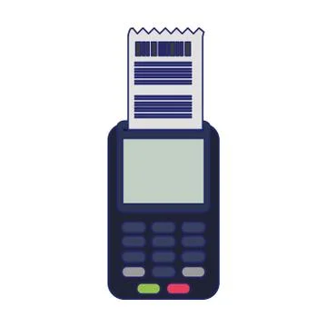 Credit card reader electronic payment blue lines Stock Illustration