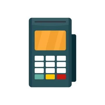 Credit card reader icon, flat style Stock Illustration