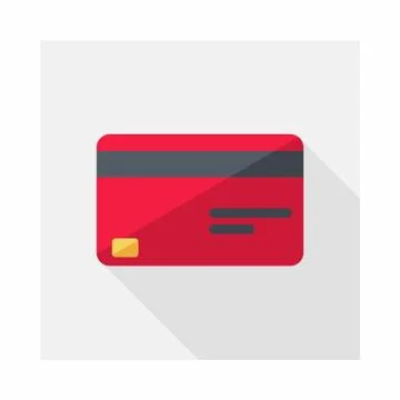 Credit card Red icon vector isolated. Stock Illustration