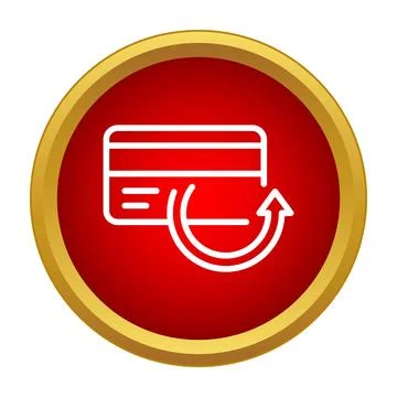 Credit card refund processing transaction or chargeback icon Иллюстрация