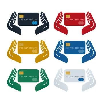 Credit card in safe hands Stock Illustration