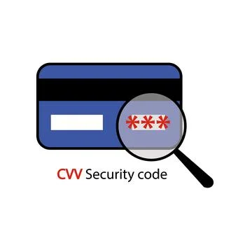 Credit card secure CVV code. Financial label. Vector stock illustration. Illustrazione stock