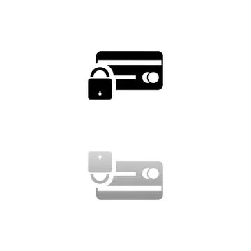 Credit Card Security icon flat Stock Illustration