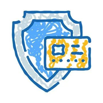 Credit card security with shield protecting sensitive data Stock Illustration