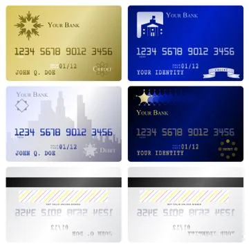 Credit card set Stock Illustration