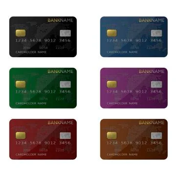 Credit card set Stock Illustration