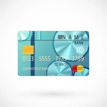 Credit card with shadow Illustrazione stock