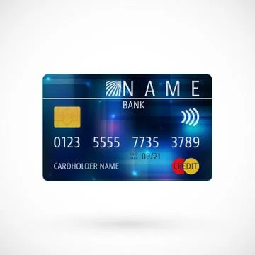 Credit card with shadow Stock Illustration