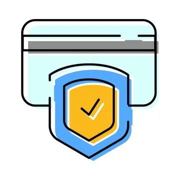 Credit card shield icon representing secure payment transaction Stock Illustration