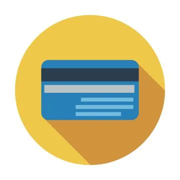 Credit card single flat icon. Illustrazione stock