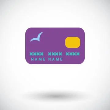 Credit card single flat icon Illustrazione stock