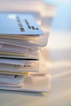 Credit card on stack of mail Stock Photos