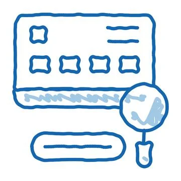 Credit Card Study doodle icon hand drawn illustration 스톡 일러스트