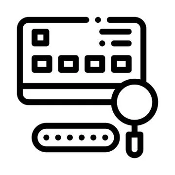 Credit Card Study Icon Vector Outline Illustration Stock Illustration