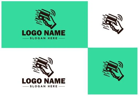 Credit card swipe icon Card swipe Transaction Magnetic flat logo sign symbo.. 스톡 일러스트