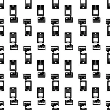 Credit card terminal pattern seamless vector Illustrazione stock