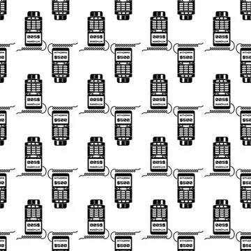 Credit card terminal withdraw pattern seamless vector Stock Illustration