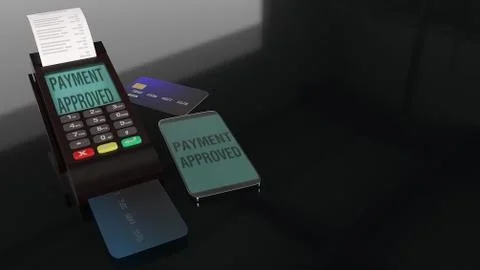 Credit Card Terminals 3d rendering image. Stock Illustration