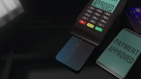 Credit Card Terminals 3d rendering image. Stock Illustration