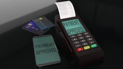 Credit Card Terminals 3d rendering image. Stock Illustration