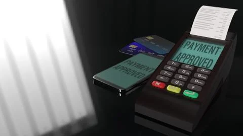 Credit Card Terminals 3d rendering image. Stock Illustration