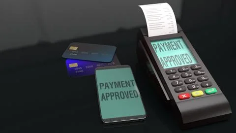 Credit Card Terminals 3d rendering image. Stock Illustration